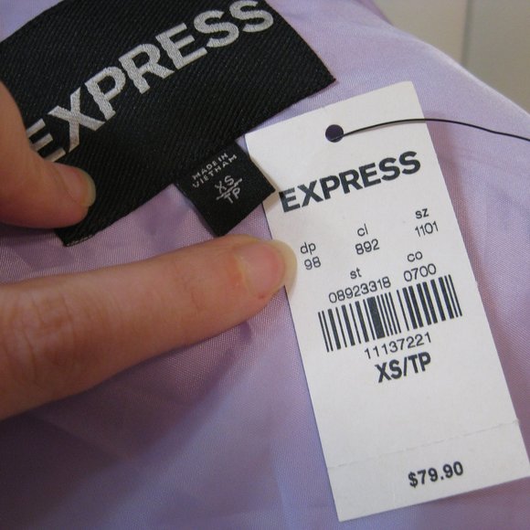 NWT Express purple black silver windbreaker jacket hoodie XS extra small - Picture 4 of 4